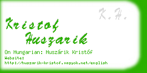 kristof huszarik business card