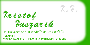 kristof huszarik business card